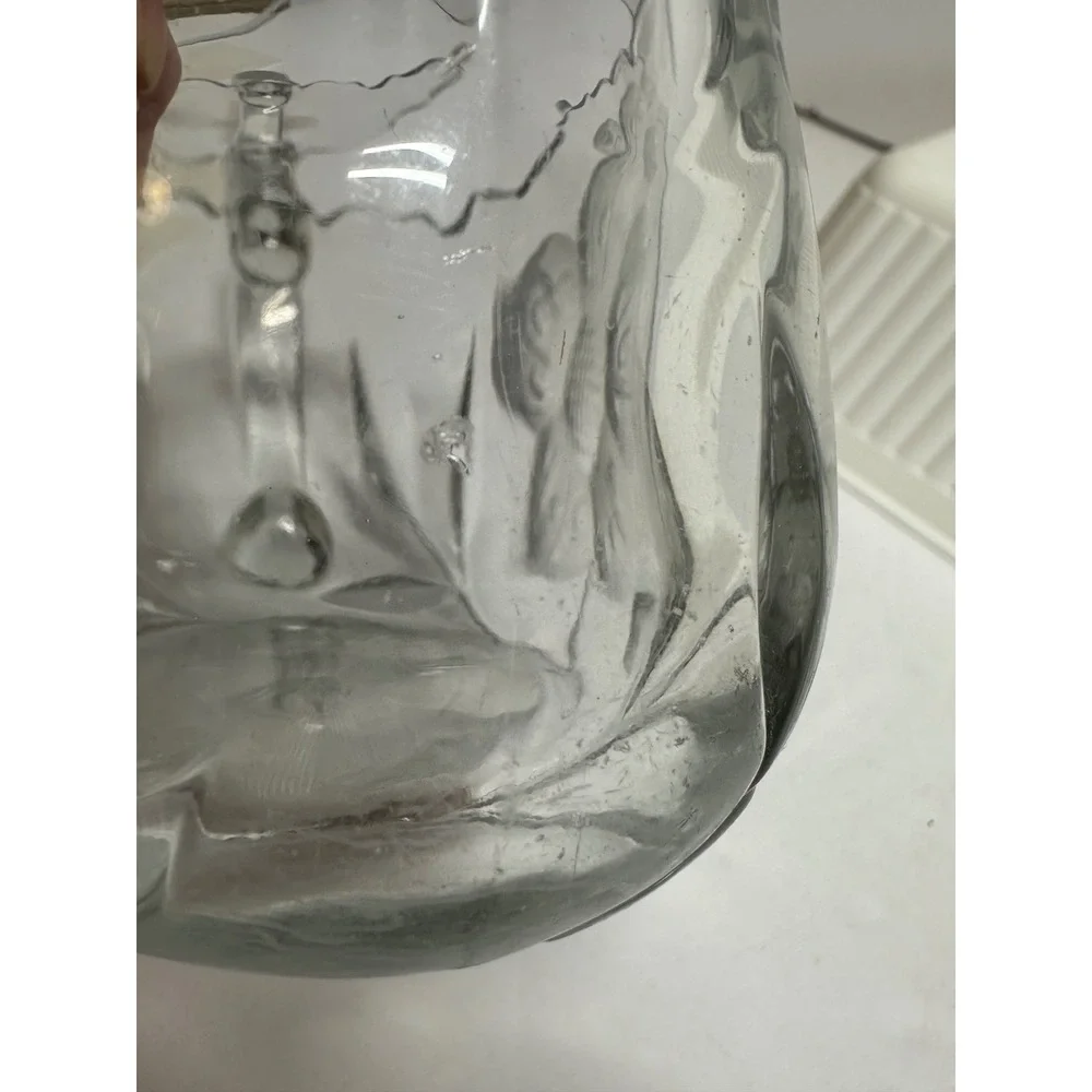 Scalloped Pressed Glass Creamer Pitcher 3x4